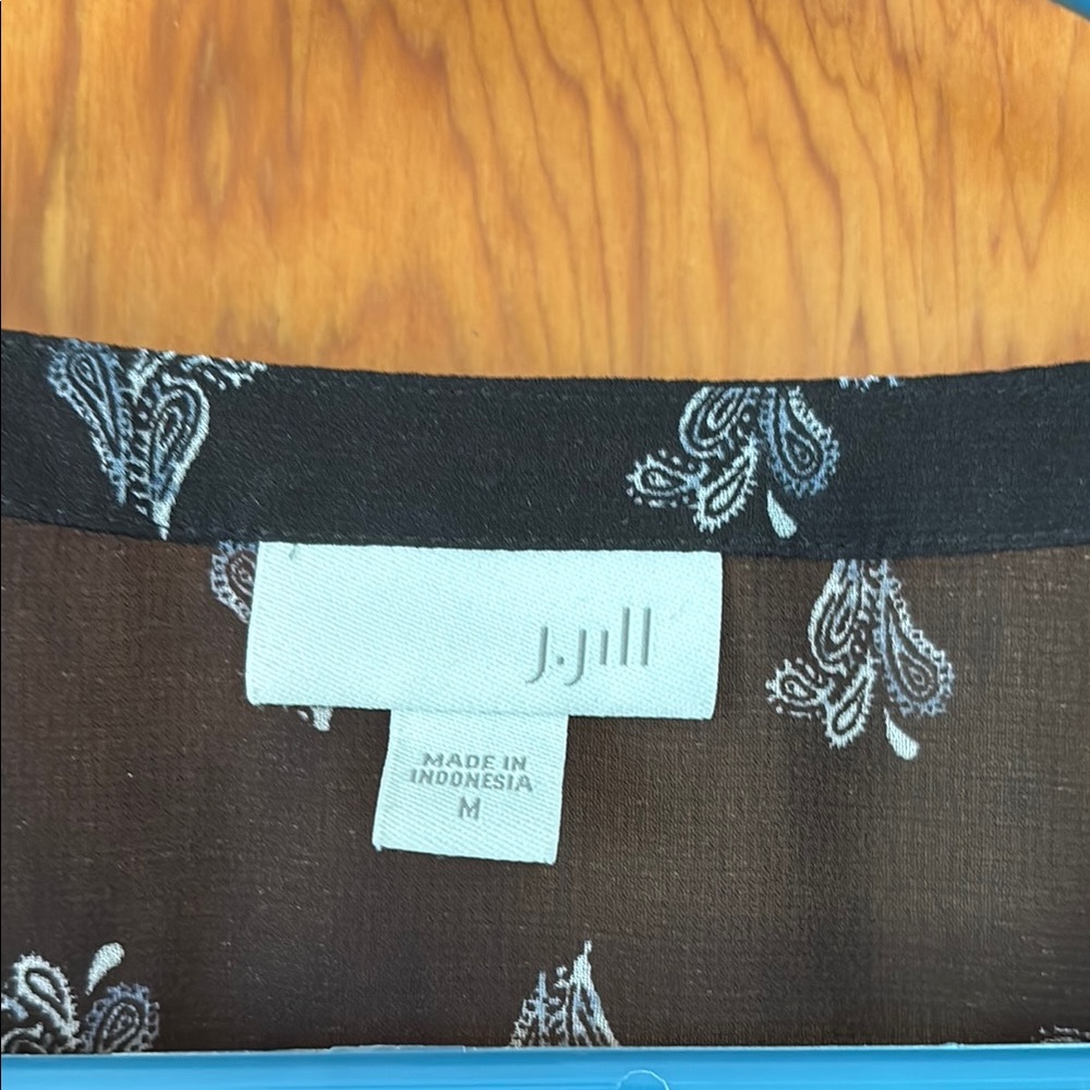 J. Jill Black Dress with White Paisley Design - Picture 2 of 16